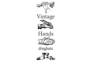 Vintage Hands Family: A Playful, Expressive Dingbat Font for Real-World Communication